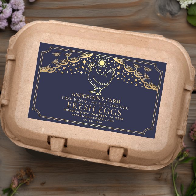 Editable Blue Witchy Tarot Eggs Family Farm Label (Creator Uploaded)