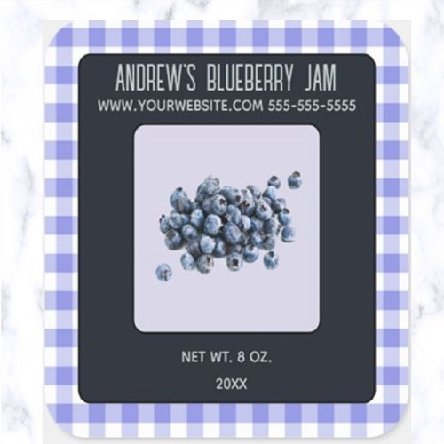Editable Blueberry Jam Square Sticker