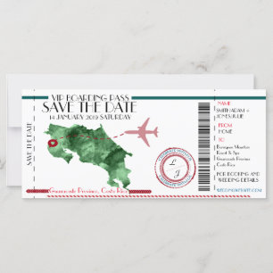 Editable Boarding Pass Save the Date