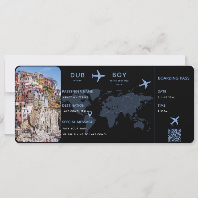 Editable Boarding Pass Ticket Template (Front)