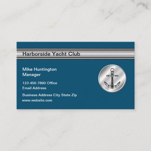 Editable Boat And Yacht Club Business Cards