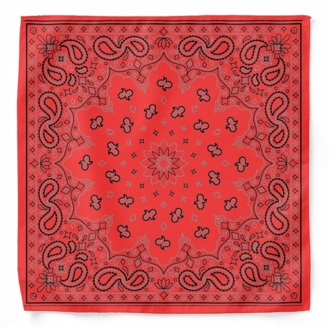 Editable Bohemian Paisley Border Bandana (Front)