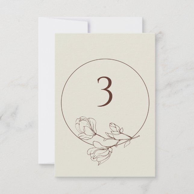 Editable Boho Floral Wedding Table Number (Front)
