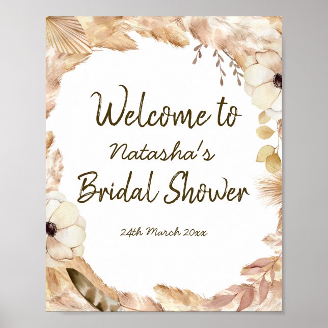 Editable Boho Party Welcome Sign 8x10 (Front)