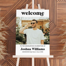 Editable Bold Modern Graduation Party Welcome Sign