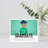 Editable Bold Photo Kindergarten Graduation Announ (Standing Front)