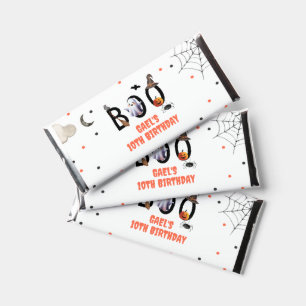 Editable Boo Ghost Halloween Birthday Party Favor Hershey Bar Favors