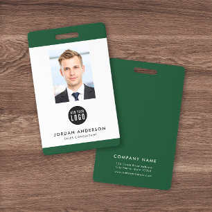 Editable Border Color Add Logo Employee Photo ID Badge