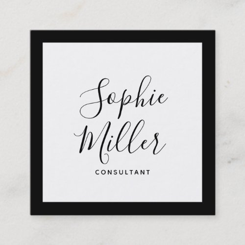 Editable Border Color Calligraphy Social Media Square Business Card