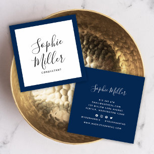 Editable Border Color Calligraphy Social Media Square Business Card