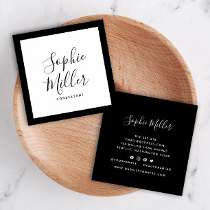 Editable Border Color Calligraphy Social Media Square Business Card