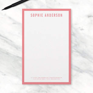 EDITABLE Border Color Modern Bold Name Stationery