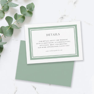 Editable Border Color Wedding Details Enclosure Card