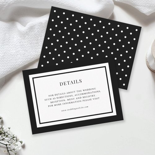 Editable Border Color Wedding Details Enclosure Card