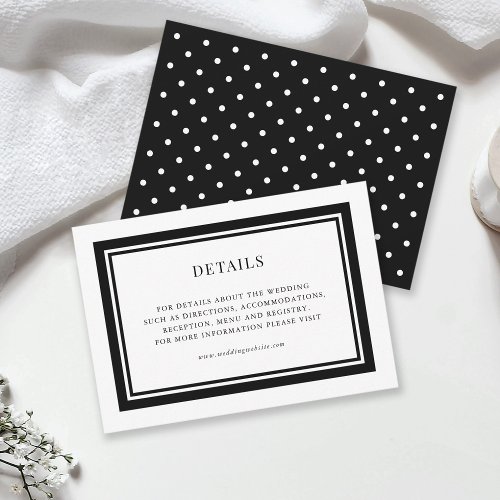 Editable Border Color Wedding Details Enclosure Card