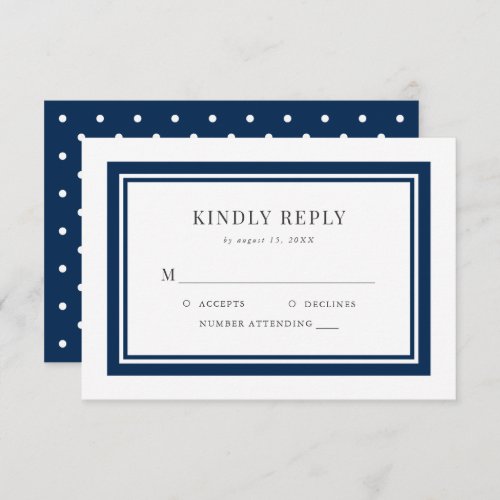 Editable Border Color Wedding RSVP Card