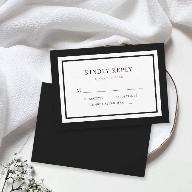 Editable Border Color Wedding RSVP Card (Creator Uploaded)