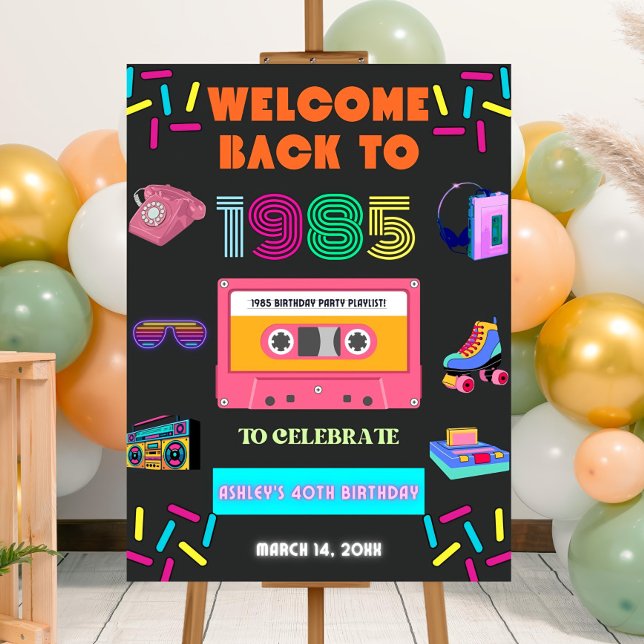 Editable Born in 1985 40th Birthday Welcome Sign  (Creator Uploaded)