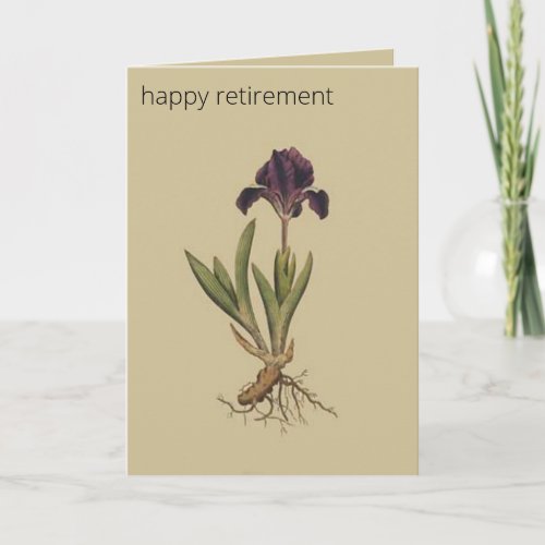 Editable Botanical Dwarf Iris Greeting Card