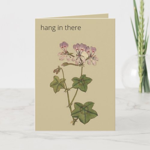 Editable Botanical Ivy Leaved Geranium Greeting Card