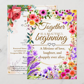 Editable Botanical Wedding Invitation Card