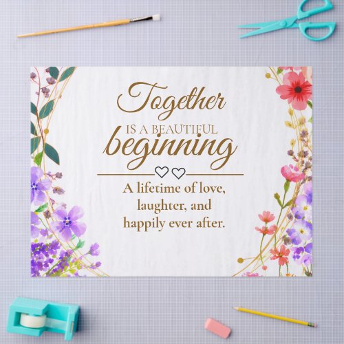 Editable Botanical Wedding Invitation Card Tissue Paper