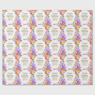 Editable Botanical Wedding Invitation Card Wrapping Paper