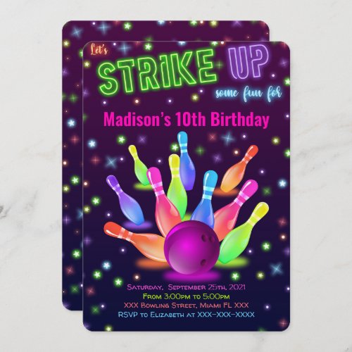 Editable Bowling Invitation