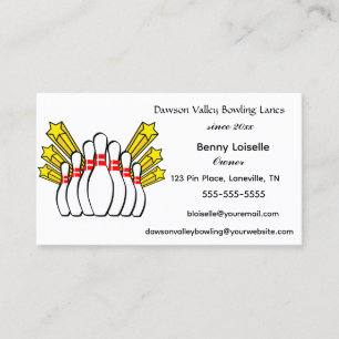 Editable Bowling Lanes Business Card