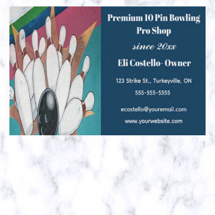Editable Bowling Pro Shop Business Card