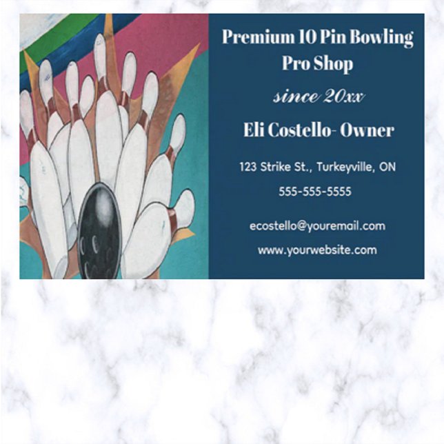 Editable Bowling Pro Shop Business Card (Creator Uploaded)