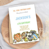 Football Waterslide Pool Party Birthday Invitation