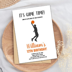 Editable Boys Sports Party Card with Realistic