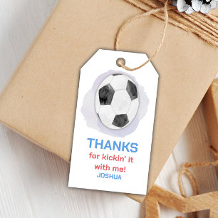 Editable Boys Sports Party Favor Tags with Soccer