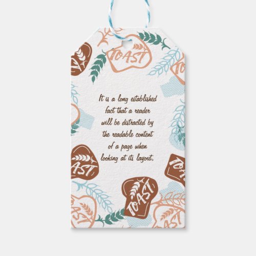 Editable bread toast quote gift tags