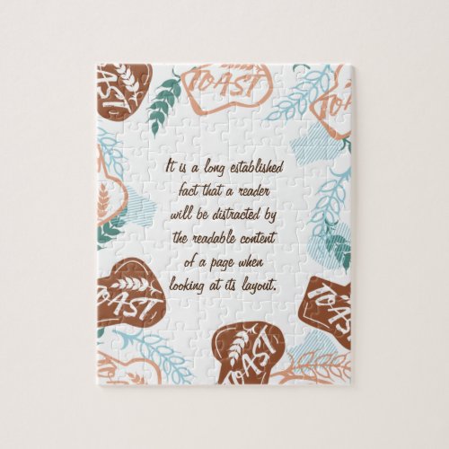 Editable bread toast quote jigsaw puzzle