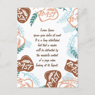 Editable bread toast quote postcard