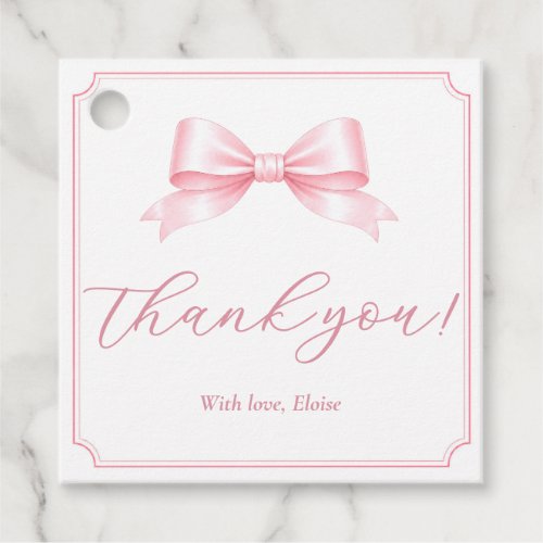 Editable Bridal Shower Pink Thank You Love Gift Favor Tags