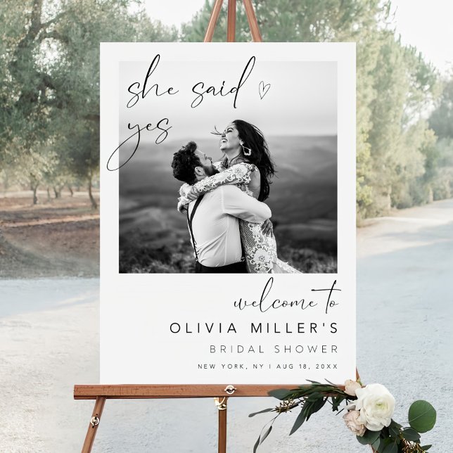 Editable Bridal Shower Welcome Sign, She Said Yes  Foam Board (Creator Uploaded)