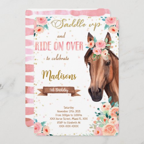 Editable Brown Horse Invitation