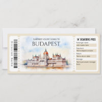 Editable Budapest Hungary Plane Boarding Pass