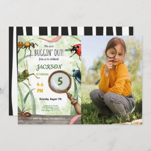 Editable Bug Birthday Photo Invitation