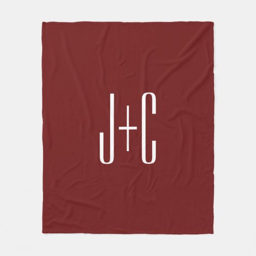 Editable Burgundy Red Background  White Text  Fleece Blanket