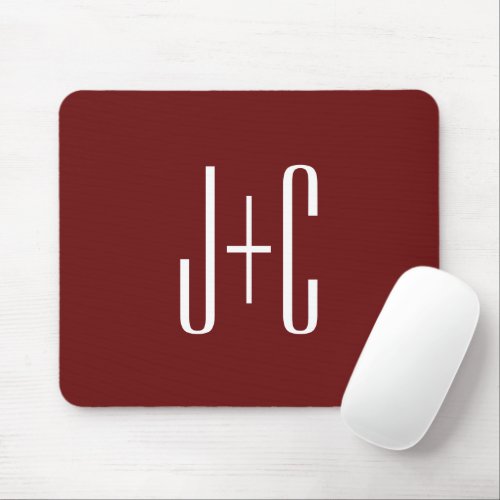 Editable Burgundy Red Background  White Text  Mouse Pad