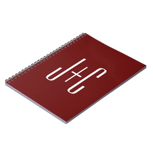 Editable Burgundy Red Background  White Text  Notebook