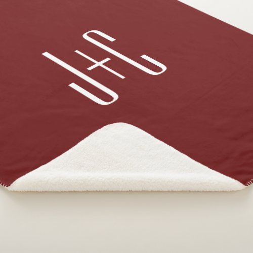 Editable Burgundy Red Background  White Text  Sherpa Blanket