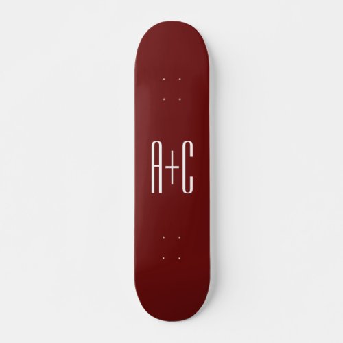 Editable Burgundy Red Background  White Text  Skateboard