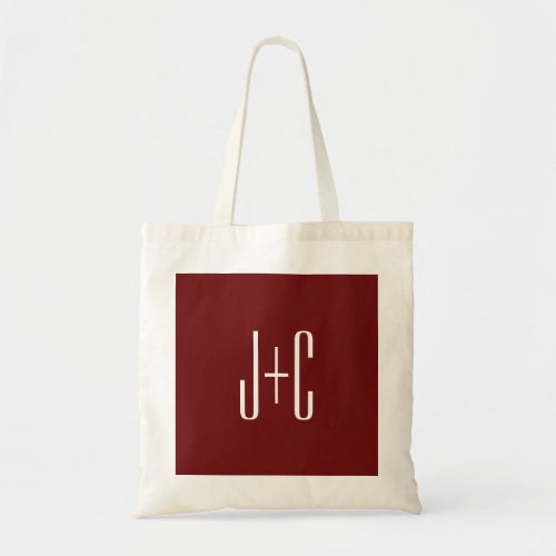 Editable Burgundy Red Background  White Text  Tote Bag