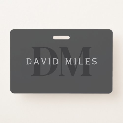 Editable Business Name or any other text Gray Badge
