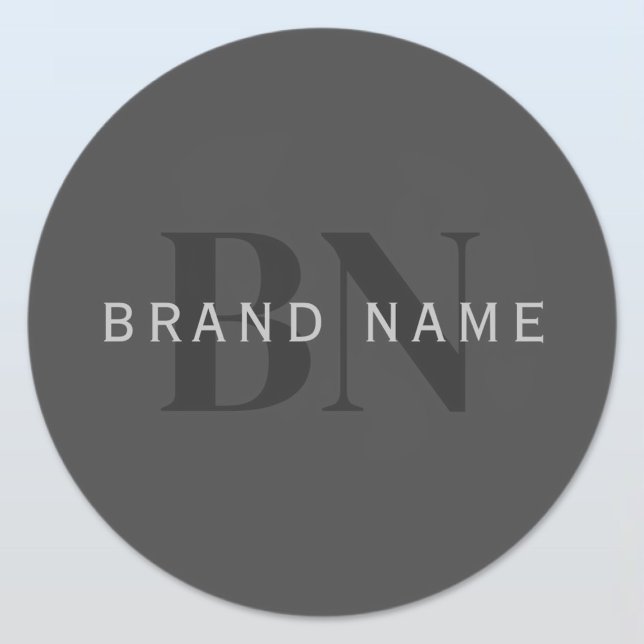 Editable Business Name (or any other text) Gray Classic Round Sticker (Creator Uploaded)